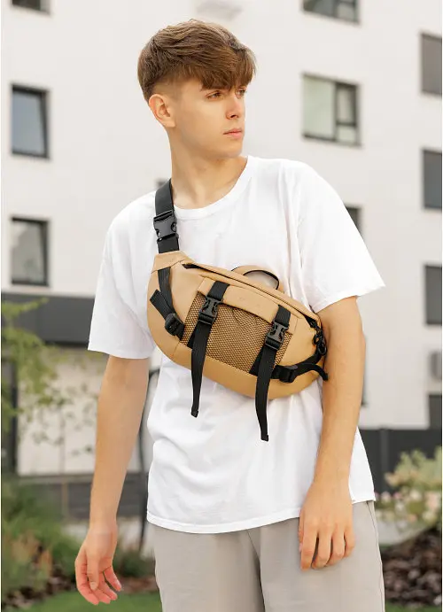 Велика чоловіча поясна сумка-бананка Sambag 38×21 см sum0027313 - фото 2