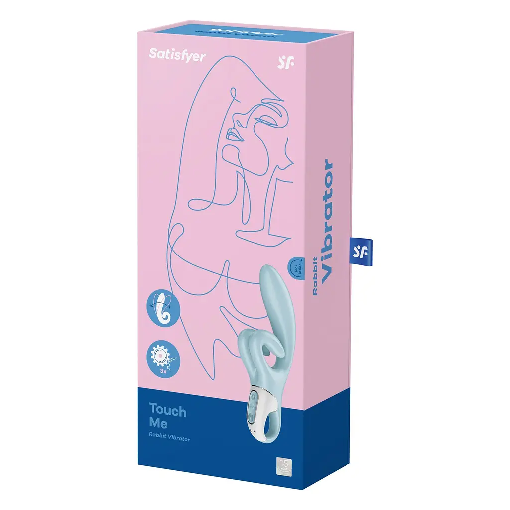 Вібратор-кролик Satisfyer Touch Me Blue, подвійний відросток, 3 потужні мотори - фото 7