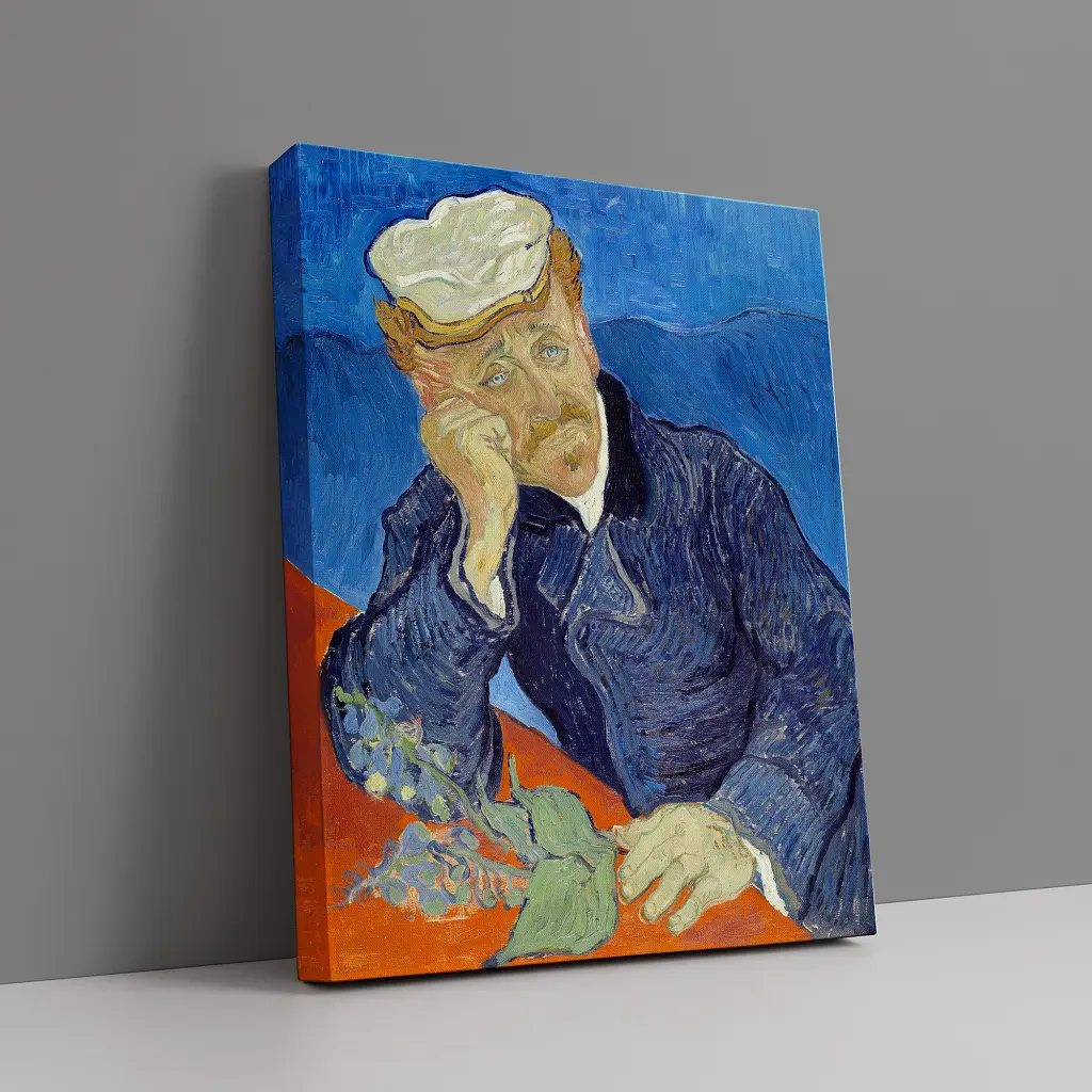 Інтер'єрна картина Портрет доктора Гаше, Вінсент ван Гог, Vincent van Gogh, Dr.Gachet, інтер'єрний декор, 75×60 см (id6661) - фото 3