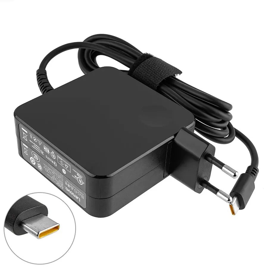 Блок живлення для ноутбука Lenovo USB-C 65W (20V/3.25A, 15V/3A, 12V/3A, 9V/3A, 5V2A), USB3.1/Type-C/USB-C, квадратний, Black - фото 2
