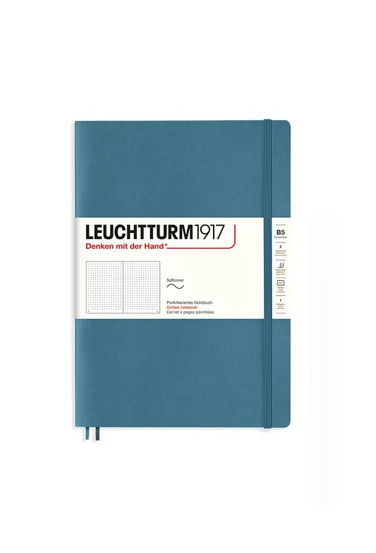 Блокнот Leuchtturm1917, Composition (B5), М'яка обкладинка, Stone Blue, крапка (365637) - фото 7