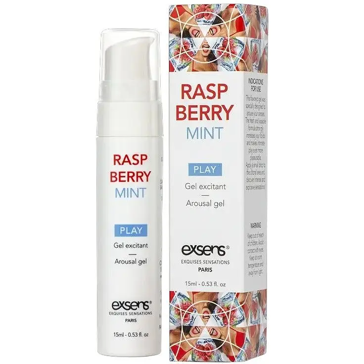 Стимулюючий гель Exsens Kissable Raspberry Mint 15 мл можна для поцілунків, охолоджуючий - фото 2