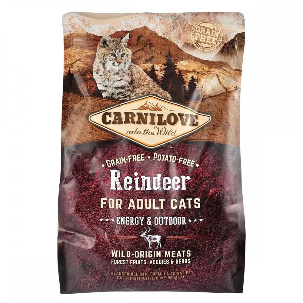 Сухий корм Carnilove Cat Raindeer Energy & Outdoor 2 кг із м'ясом оленя для дорослих активних кішок - фото 3