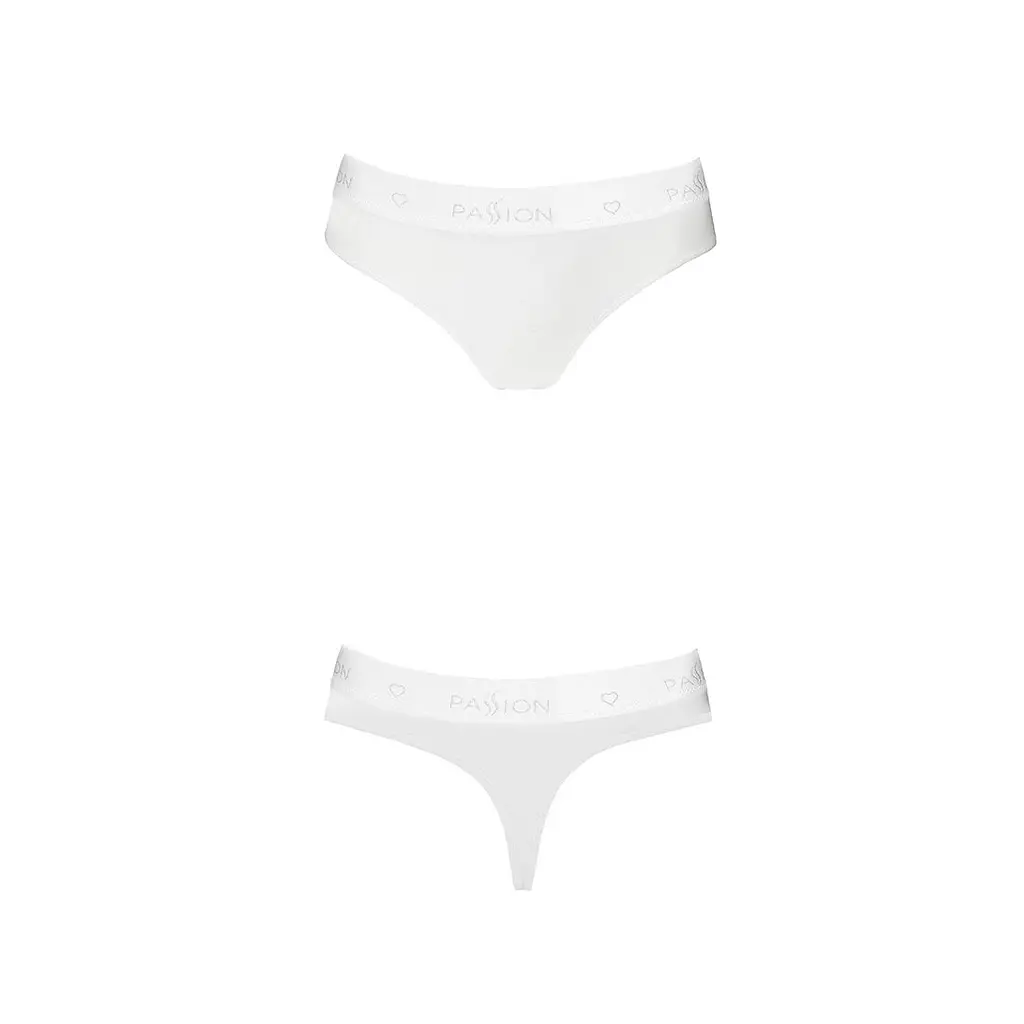 Трусики-бразиліана з бавовни Passion PS005 PANTIES S, white - фото 5
