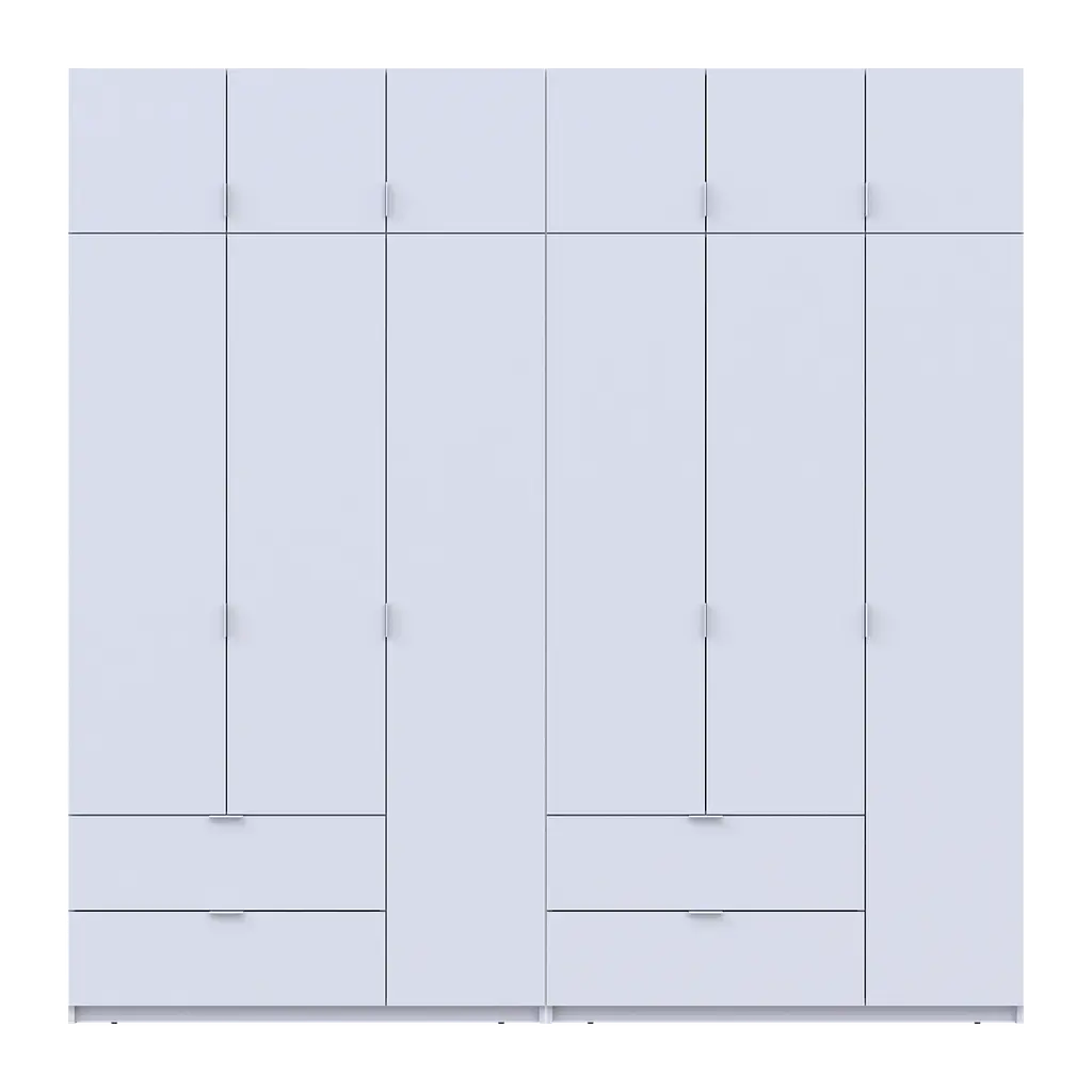 Розпашна Шафа для одягу Doros Лукас Білий 3+3 ДСП 240х50х240 (42005106) - фото 4
