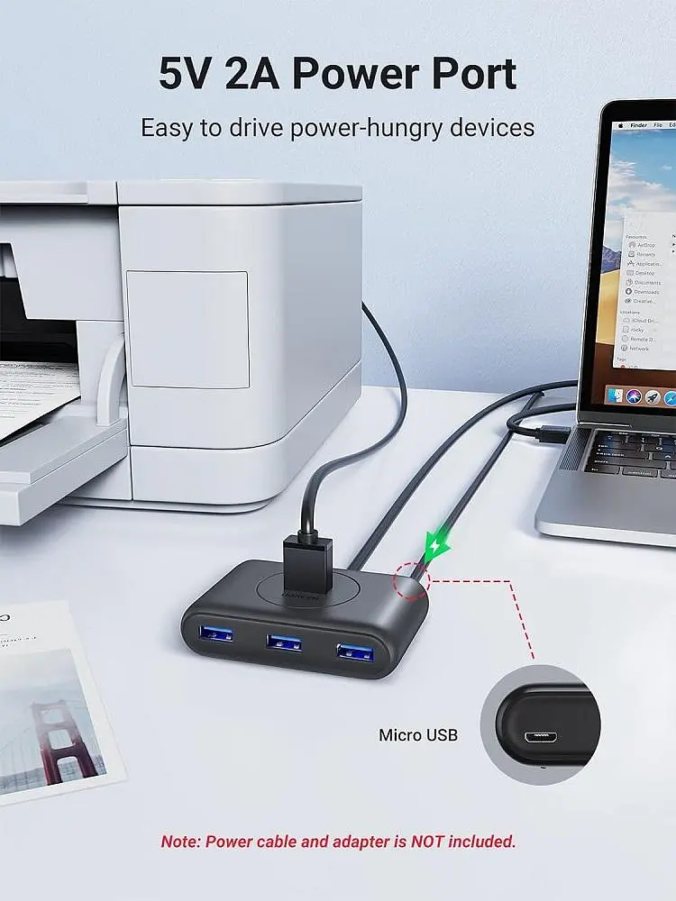 USB-Хаб Ugreen CR113 USB 3.0 Hub 1m (Black) (UGR-20291) - фото 3