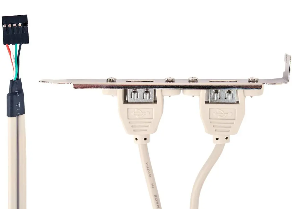 Планка на задню панель ПК, PinHeader -> USB 2.0, 2 порти, 0.25м - фото 2