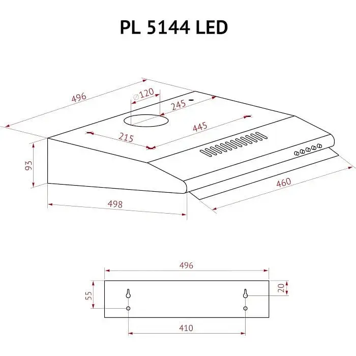 Витяжка пласка Perfelli PL 5144 I LED - фото 10