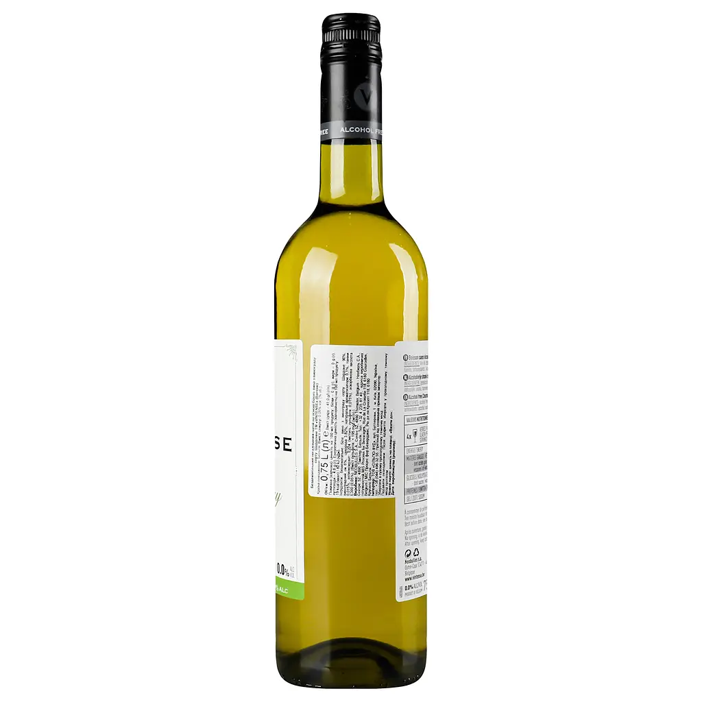 Вино Vintense Chardonnay Alcohol Free, белое, полусухое, 0,75 л (654450) - фото 2