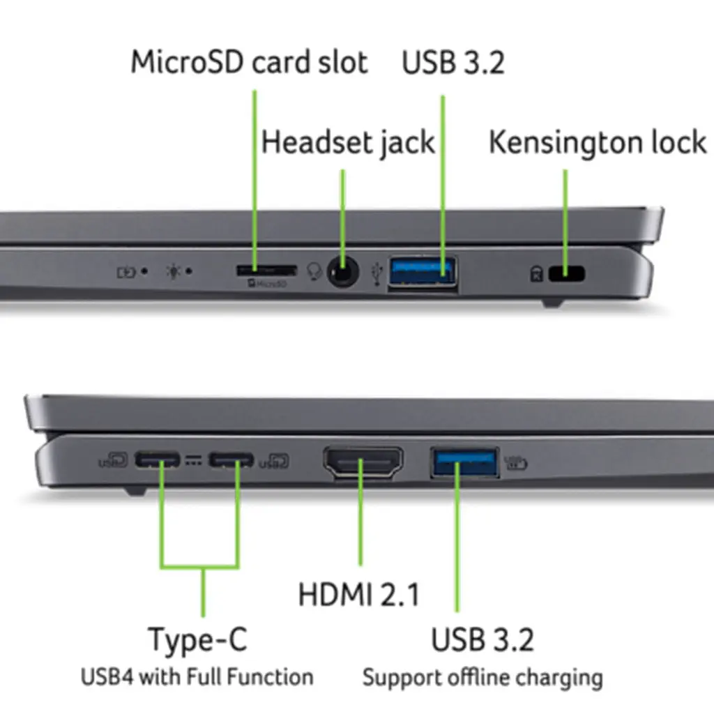 Ноутбук Acer Swift Go 14 SFG14-63 14 2.8K OLED, AMD R5-8645HS, 16GB, F512GB, UMA, Win11, сірий (NX.KTSEU.002) - фото 9