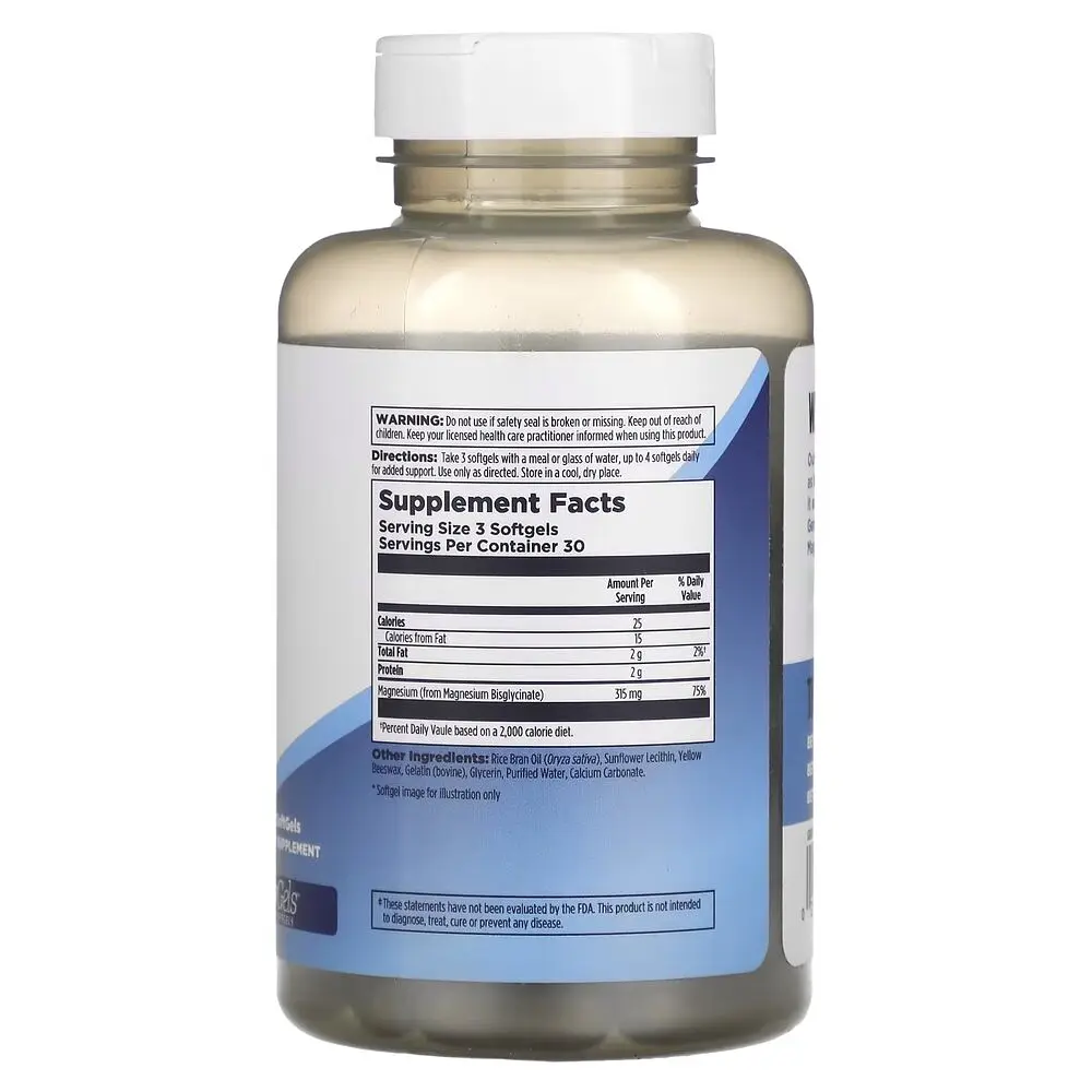 Магний глицинат KAL Magnesium Glycinate 315 mg, 90 таблеток для поддержки мышц, костей и нервной системы - фото 2