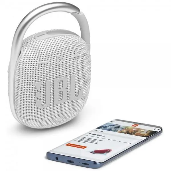 Портативная колонка JBL Clip 4 White (JBLCLIP4WHT) - фото 2
