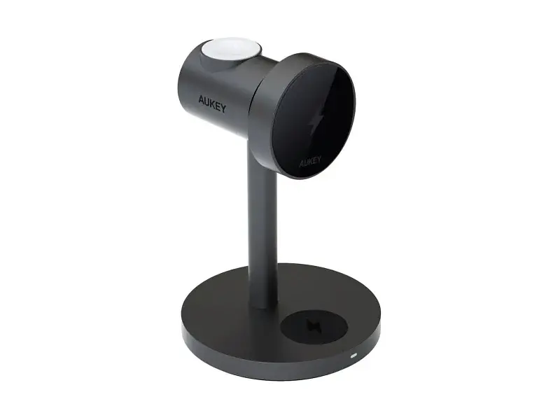 Бездротовий зарядний пристрій AUKEY MagFusion 3-in-1 15 W Qi2 сірий (LC-MC311) - фото 2
