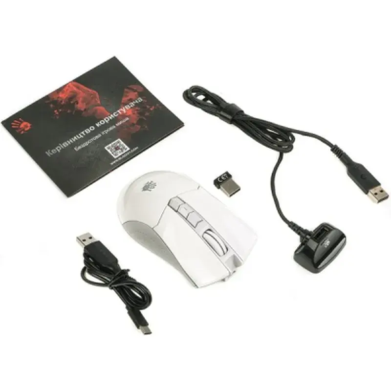 Мишка A4Tech Bloody R90 Plus Wireless Greyish White (4711421001731) - фото 9