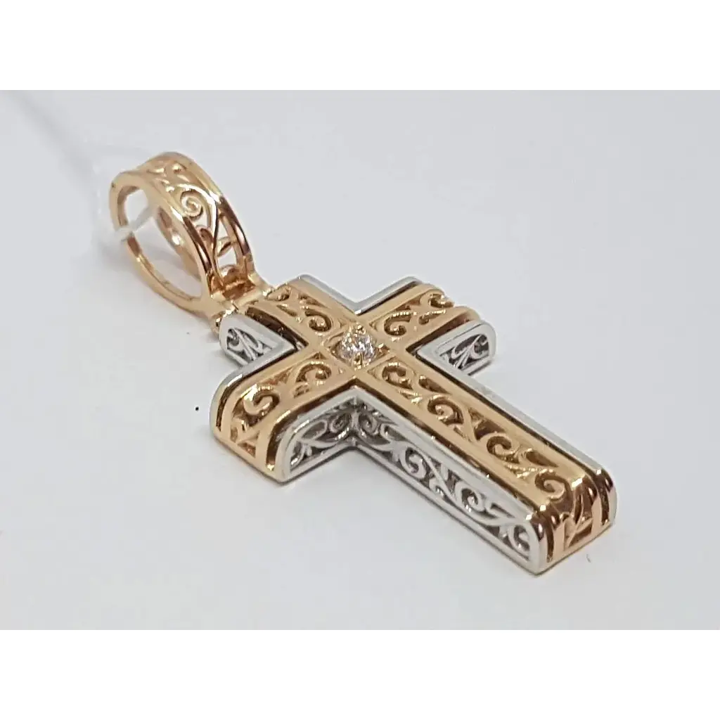Золотий хрестик Tango з фіанітом. 270074 - фото 2