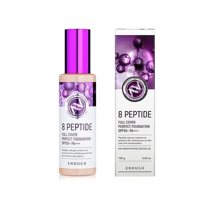 Тональний крем для обличчя Пептиди 8 Peptide Full Cover Perfect Foundation SPF50+ PA+++ (13) Enough 100 мл - фото 3