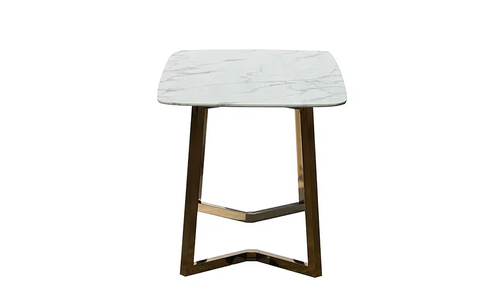 Стол обеденный Prestol Римини нераскладной 160x80x76 см белый ножка золото - фото 4