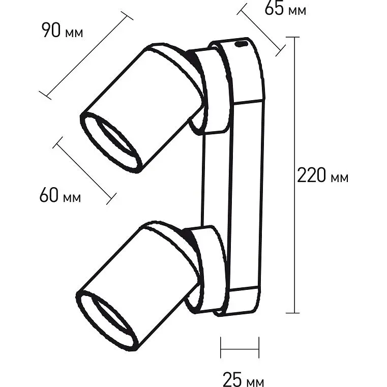 Светильник спот для ламп Eurolamp 2 х 30 Вт GU10 белый (LH2-LED-GU10(white)new) - фото 3
