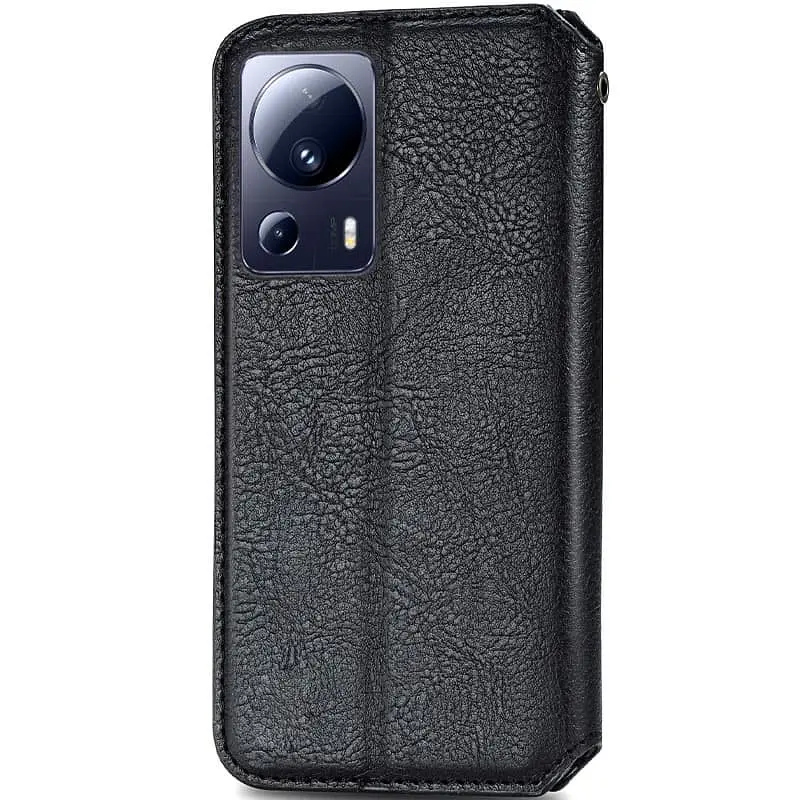Кожаный чехол-книжка GETMAN Cubic (PU) для Xiaomi 13 Lite Черный - фото 2