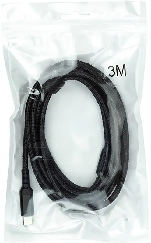 Кабель San Guan USB Type-C - USB Type-C (M/M) PD 60W, 3 м, Black (CA914104) - фото 4