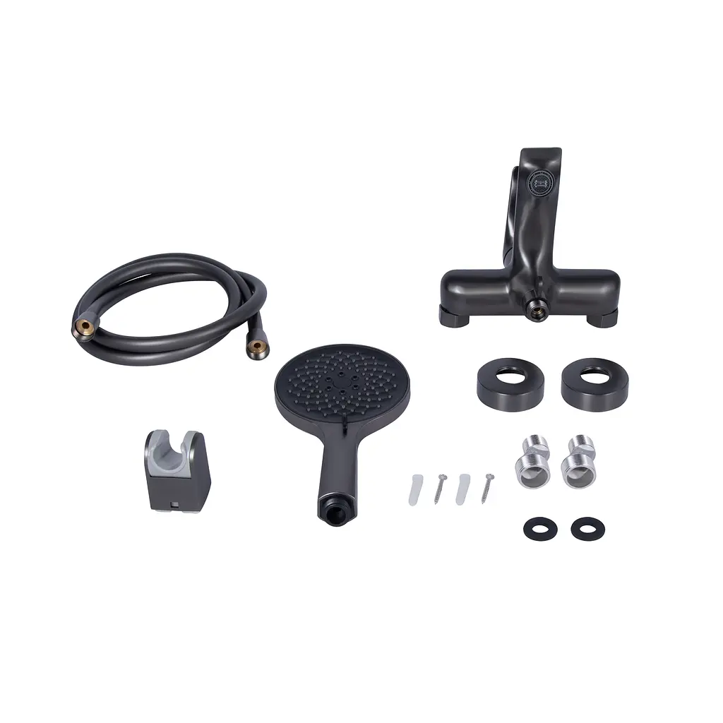 Змішувач для ванни Qtap Vlasta New (з душовим гарнітуром) QTVLA259GMB45643 Gunmetal Black PVD - фото 7