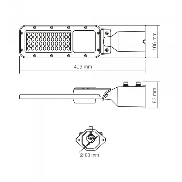 LED фонарь уличный VIDEX IP65 SLE17 30W 3300Lm 5000K 220V - фото 8