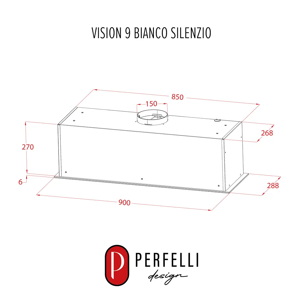 Витяжка повновбудована PERFELLI DESIGN VISION 9 BIANCO SILENZIO - фото 17