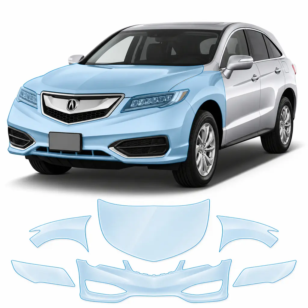 Антигравійна захисна бронеплівка за лекалами для Acura RDX TX2/CDU facelift 2016-2018 - передня частина авто (капот бампер крила))