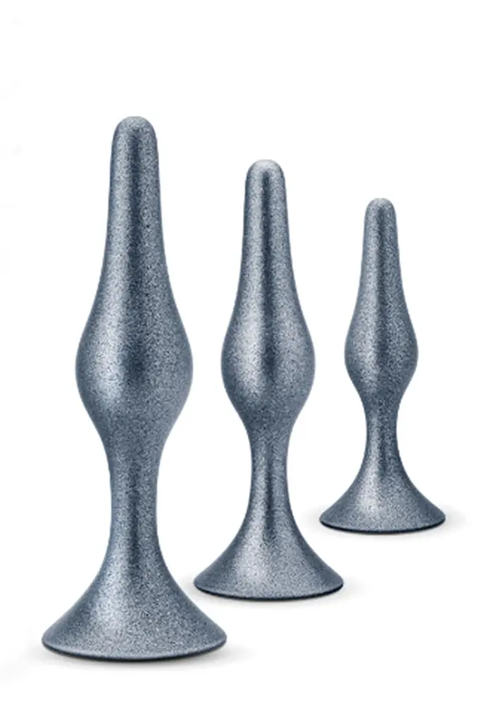 Набір анальних пробок Anal Adventures Matrix Genesis Plug Kit 3 шт. (сірий) - фото 3