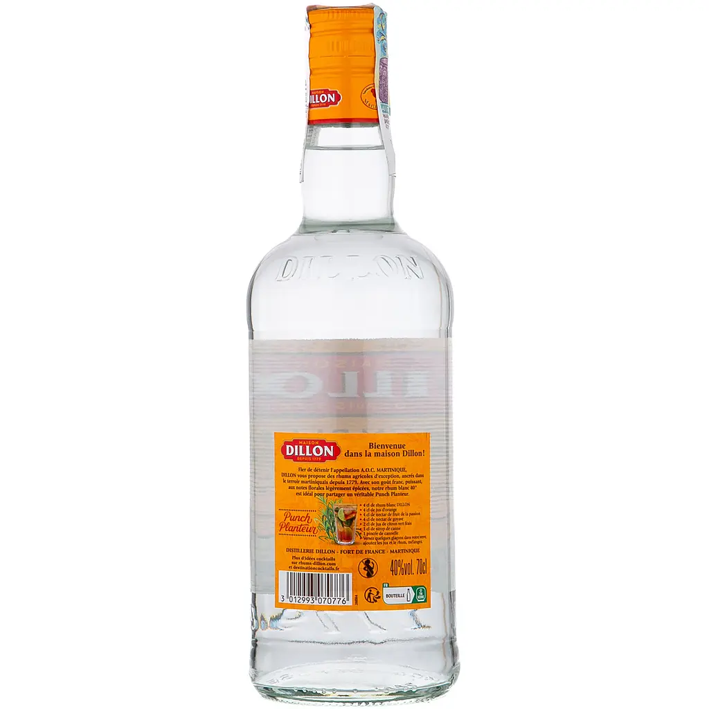 Ром Bardinet Dillon Blanc Agricole 40% 0.7л - фото 2