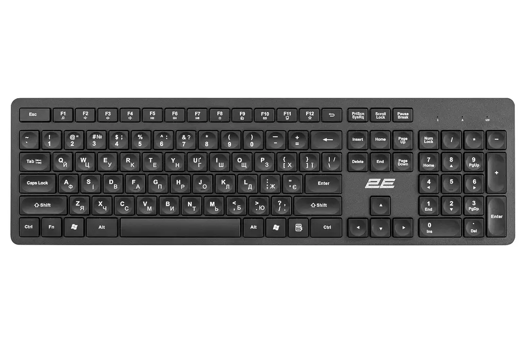 Клавиатура мембранная KS260 106key, WL, EN/UK, черный 2E teh0013834 - фото 2