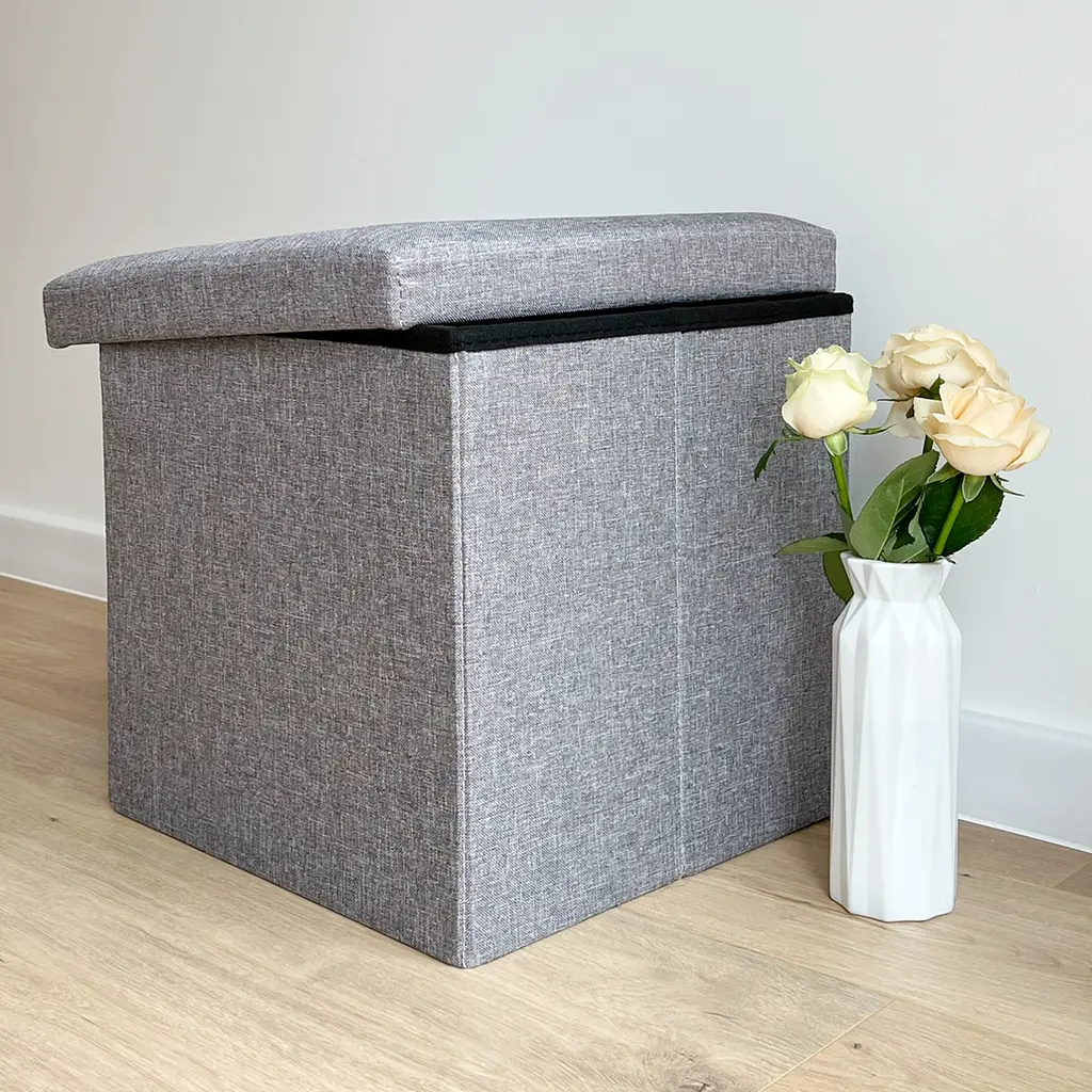 Пуф для хранения МВМ My Home 380х380х380 мм серый (TH-03 GRAY) - фото 4