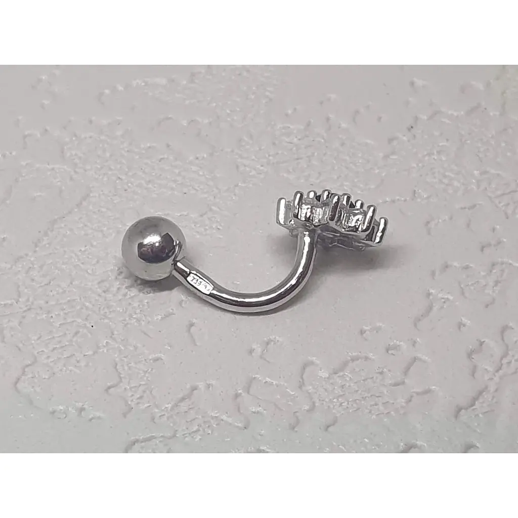 Серебряная серьга для пирсинга пупка Silvex 925. Пр2ФС/013 - фото 3