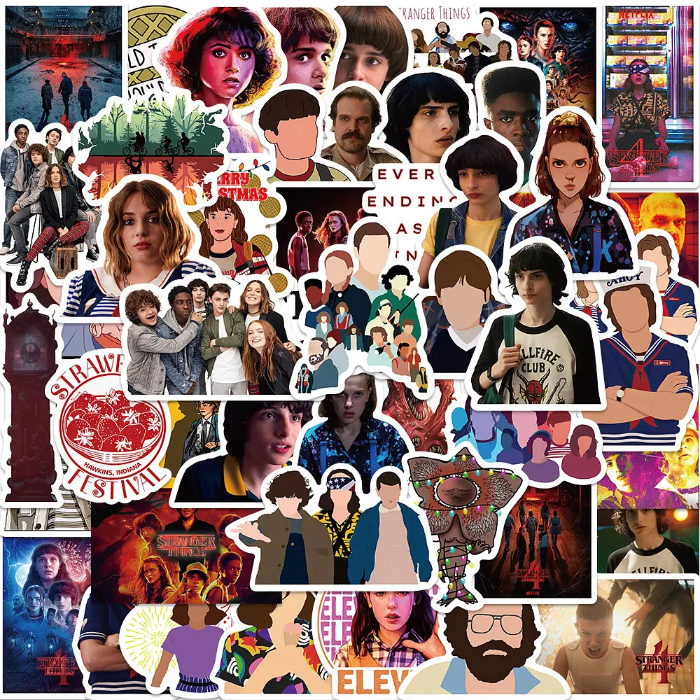 Стікерпак Дуже дивні справи Набір наклейок GeekLand Stranger Things 50 штук - фото 2