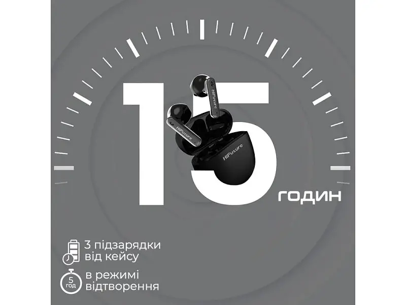 Навушники TWS HiFuture ColorBuds2 Black - фото 3