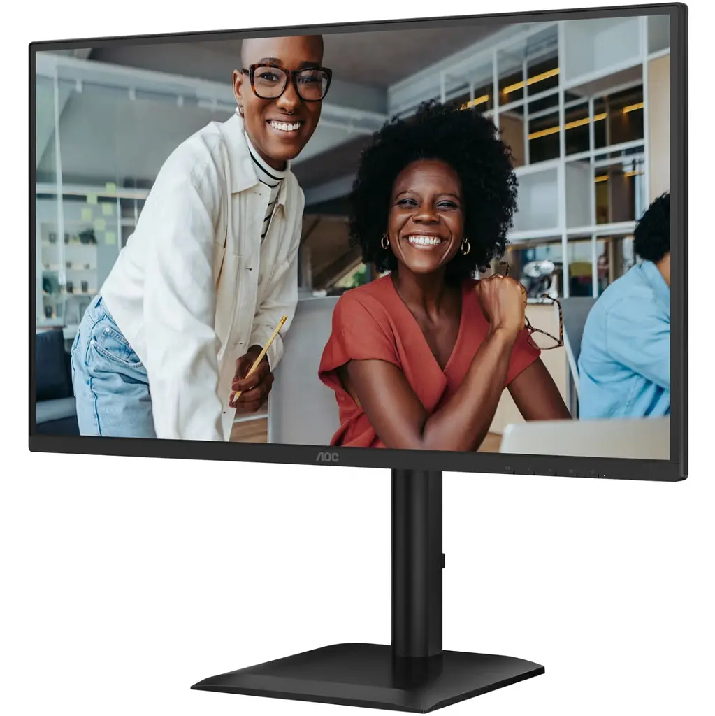 TFT 27" AOC Q27E4U, QHD, 120Hz, HDMI, DP, USB-hub, HAS, Pivot, колонки, чорний - фото 3