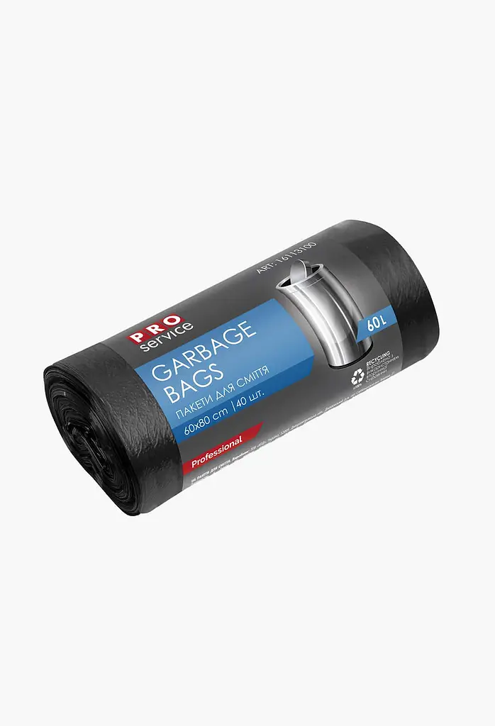 PRO Пакет для смiття поліетиленовий 60x80 чорний ХД, 60л - фото 2