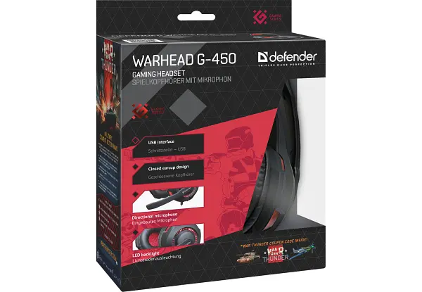 Гарнітура Warhead G-450 Red-Black Defender teh0027101 - фото 4