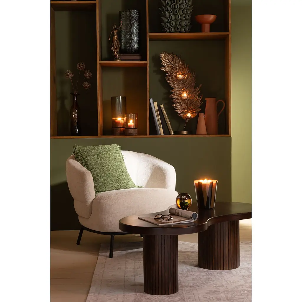 Кавовий столик J-line фігурної форми з манго коричневий (46016) - фото 3