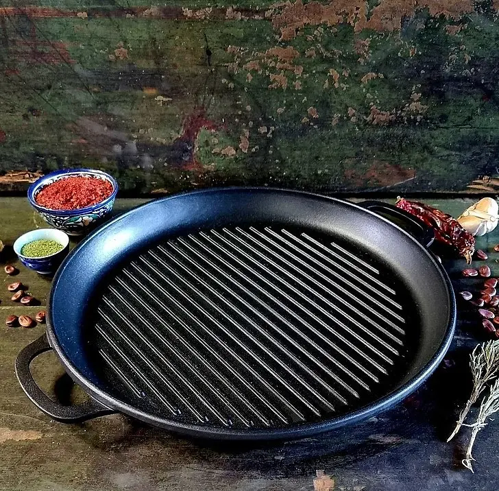 Жаровня гриль Наша мастерская чугунная литая 34х4 см (340-40Gr) - фото 2