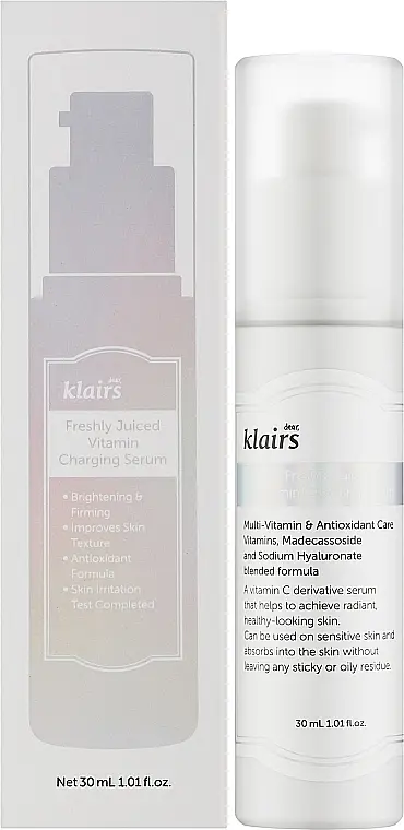 Витаминная сыворотка для лица Klairs Freshly Juiced Vitamin Charging Serum 30 мл - фото 2