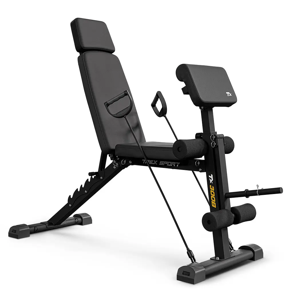 Лавка тренувальна з еспандерами Trex Sport TX-300B із партою Скотта - фото 2