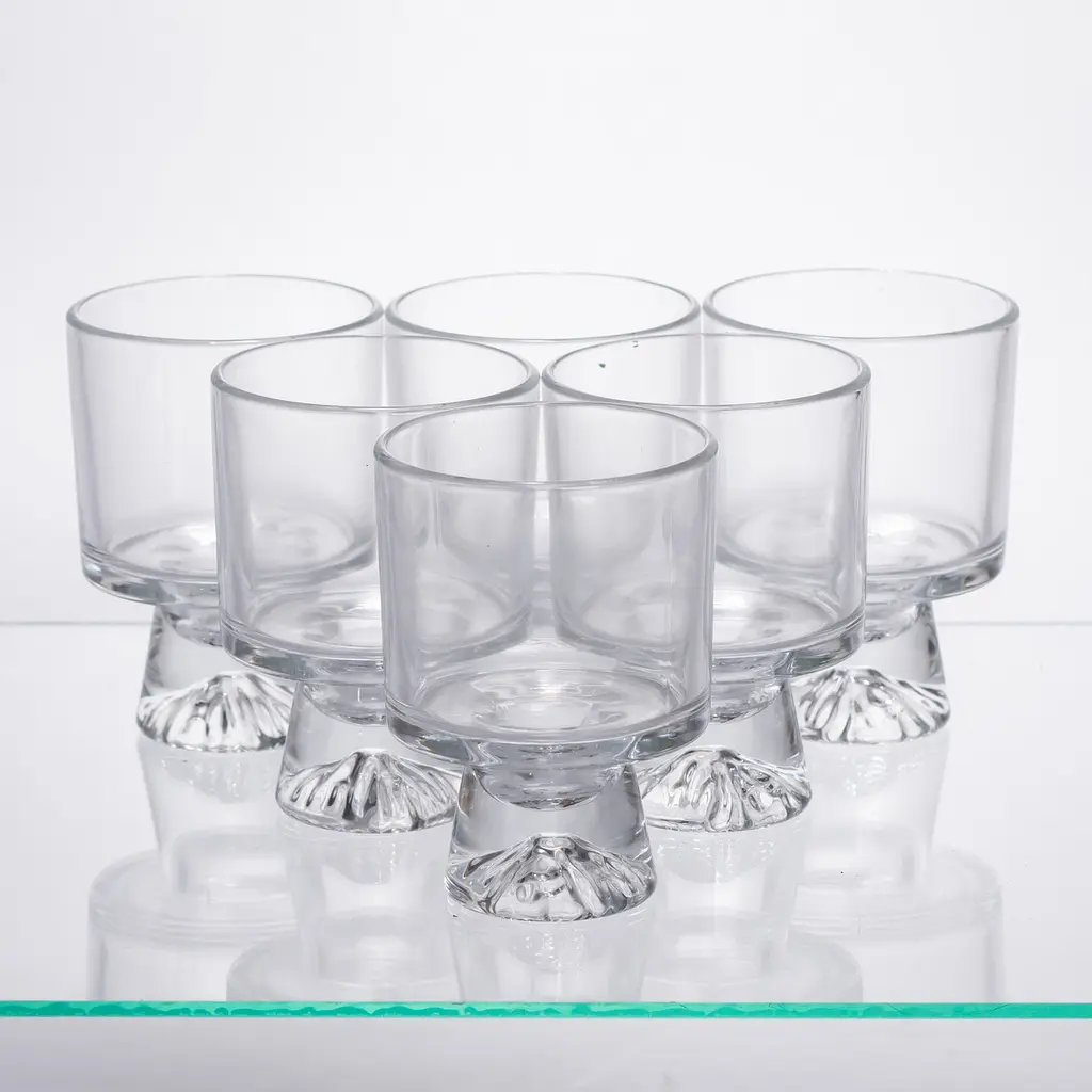 Набор креманок из толстого стекла на ножке 6 штук по 200 мл Прозрачный Yiwu 64486-69 - фото 6