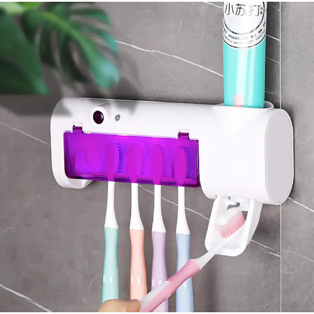 Стерилізатор тримач для зубних щіток на 5 секцій з дозатором Multi-function Toothbrush Sterilizer UV, Yu Xin 85880 - фото 2
