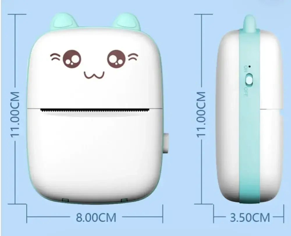Портативний дитячий мініпринтер синій (Mini Printer), термопринтер, кишеньковий дитячий принтер - фото 3