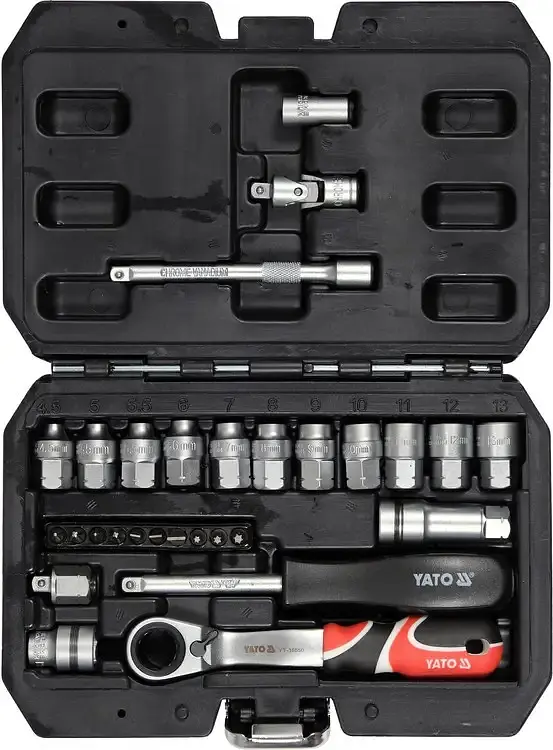 Набір інструментів Yato Spline 1/4" в кейсі, 29 шт