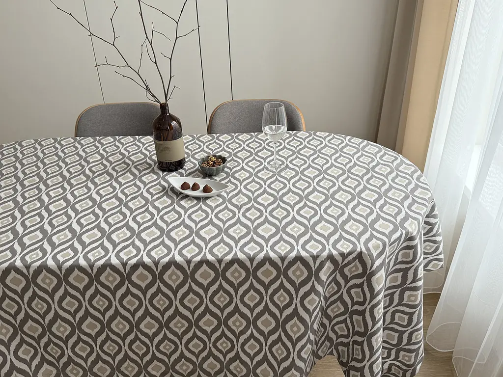 Скатертина столова Ecotton DUCK 170х220 см водовідштовхувальна Абстракт сірий (27951/29) (24999) - фото 10