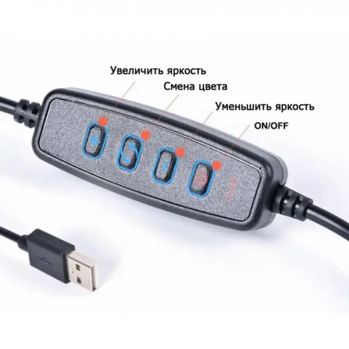 Лампа кольцевая светодиодная на два телефона от юсб световое кольцо 16 см Phone Live WN-20 - фото 3