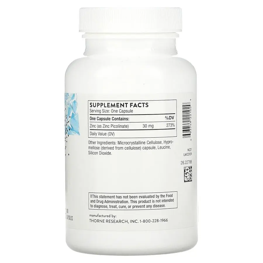 Піколінат цинку Thorne Zinc Picolinate 30 mg, 180 вегакапсул - фото 2