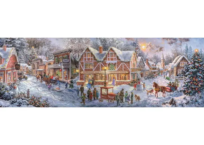 Пазл Clementoni Classic Christmas Collection: Різдвяними вулицями міста (Classic Christmas Collection - Getting Ready For Christmas Panorama Puzzle - 1000 pcs.), 1000 ел. (панорама) (39927) - фото 2